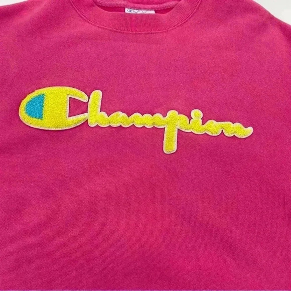 Vintage Champion Reverse Weave Sweatshirt Pink Size Medium - Picture 2 of 8